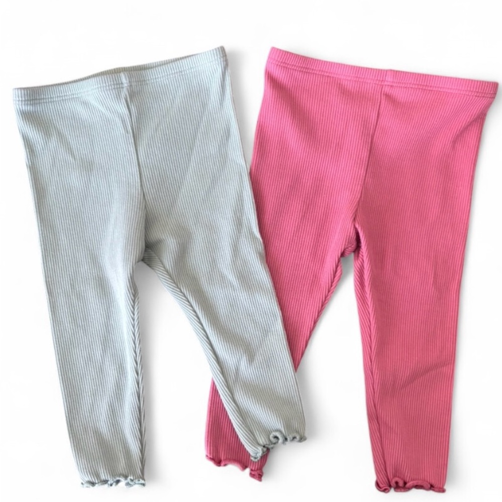 Jumping Beans Ribbed Leggings - Pink and Gray